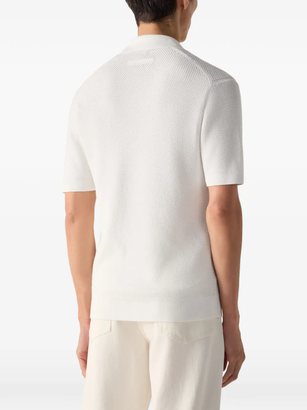 Zegna Oasi katoenen poloshirt met V-hals Wit
