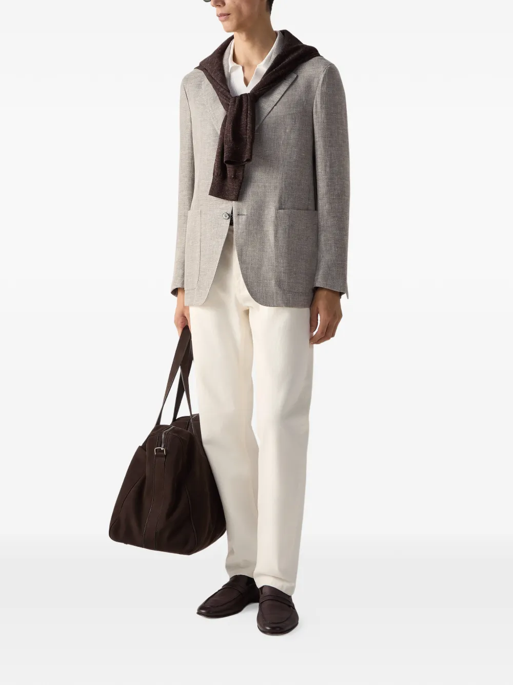Zegna Oasi katoenen poloshirt met V-hals Wit