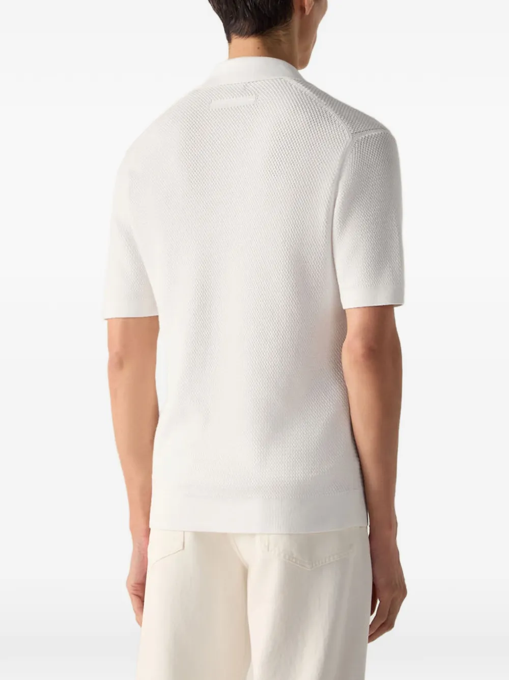 Zegna Oasi katoenen poloshirt met V-hals Wit