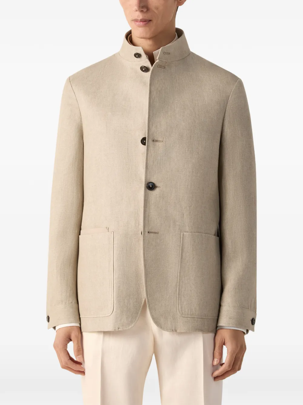 Zegna Il Conte Oasi linnen jack Beige