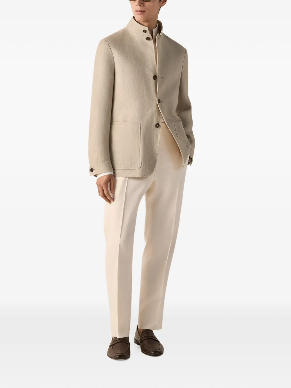 Zegna Il Conte Oasi linnen jack Beige