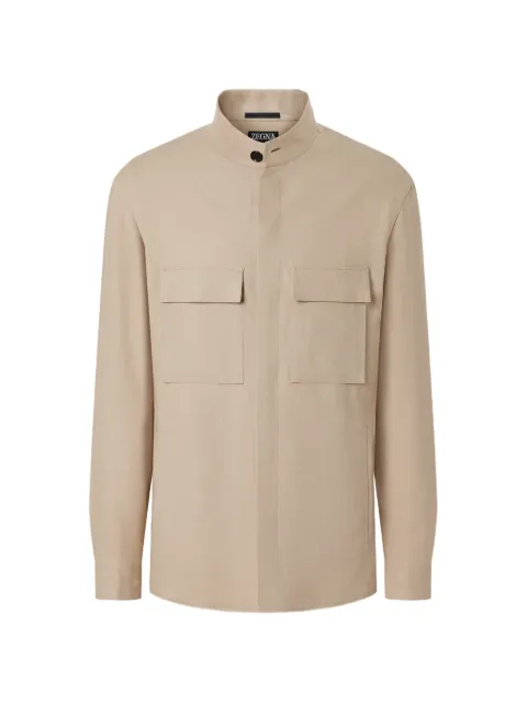 Zegna Oasi lino pocket overshirt