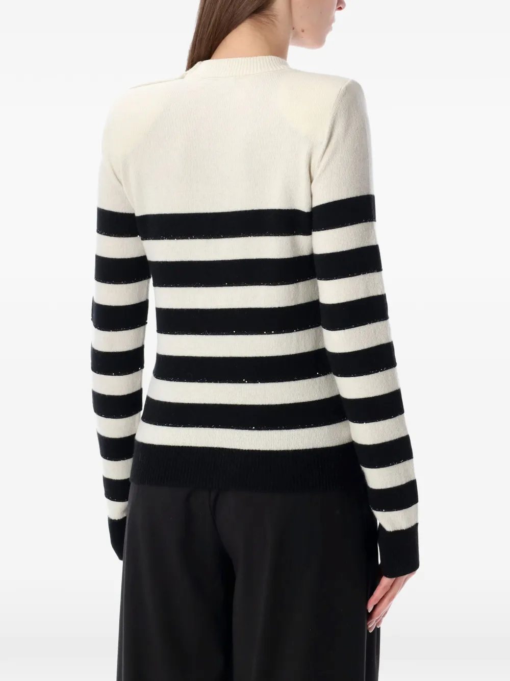  Balmain Striped Sweater - White 