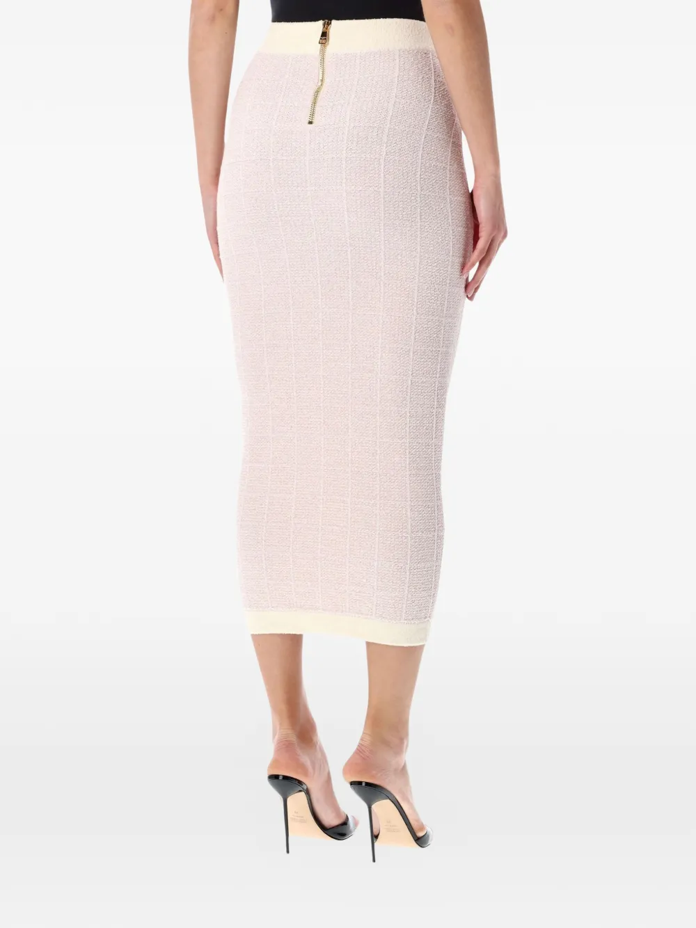 Balmain button-detail midi skirt - Roze