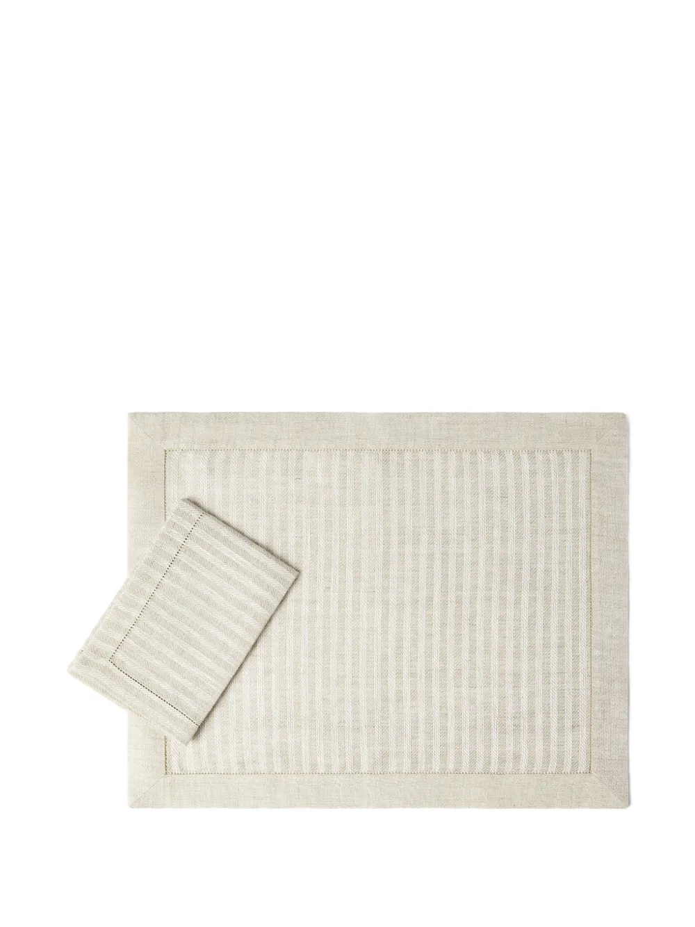 Brunello Cucinelli chalk striped linen placemat set - Toni neutri
