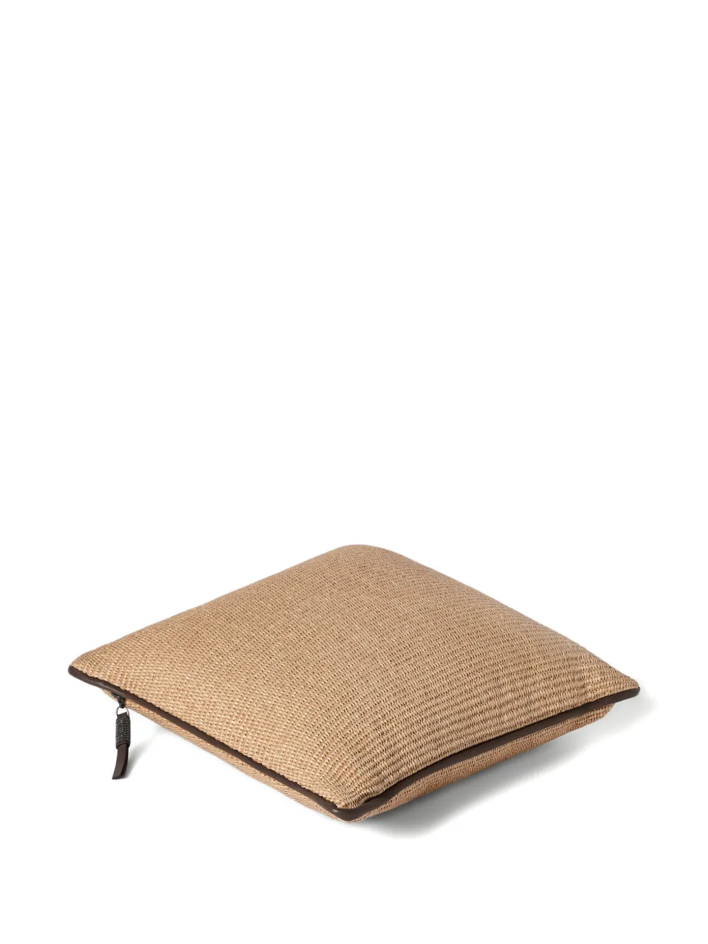 Brunello Cucinelli ラフィアエフェクト テクノコットン レザーパイピング クッション | クッション | Image 2
