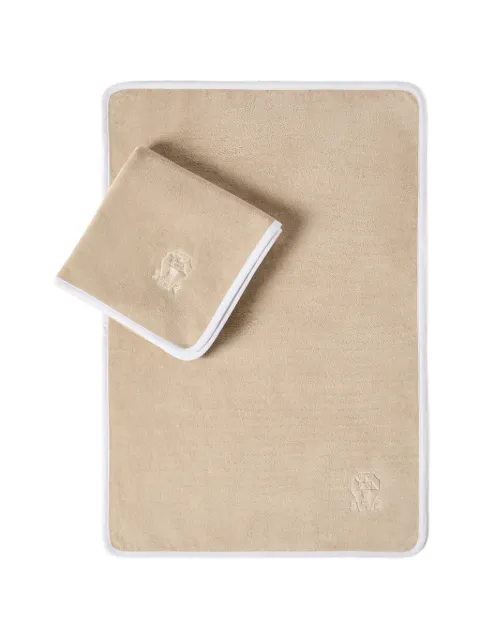 Brunello Cucinelli 2-piece cotton terrycloth towel set with embroidery