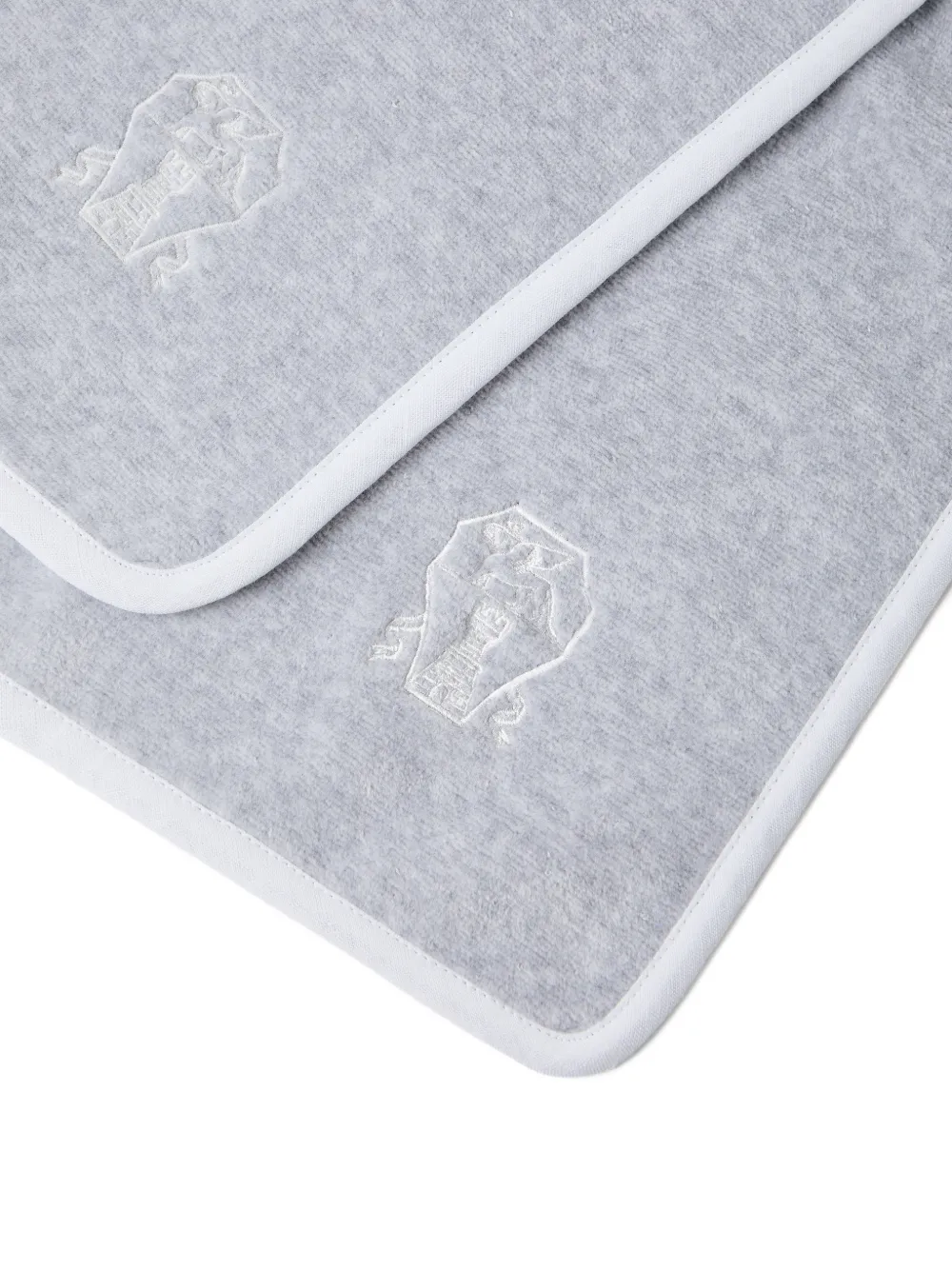  Brunello Cucinelli 2-piece Cotton Terrycloth Towel Set With Embroidery - Grey 