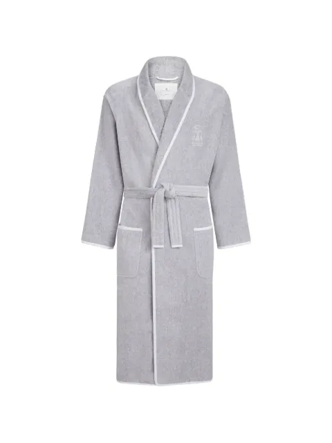 Brunello Cucinelli cotton terrycloth bathrobe with linen trims