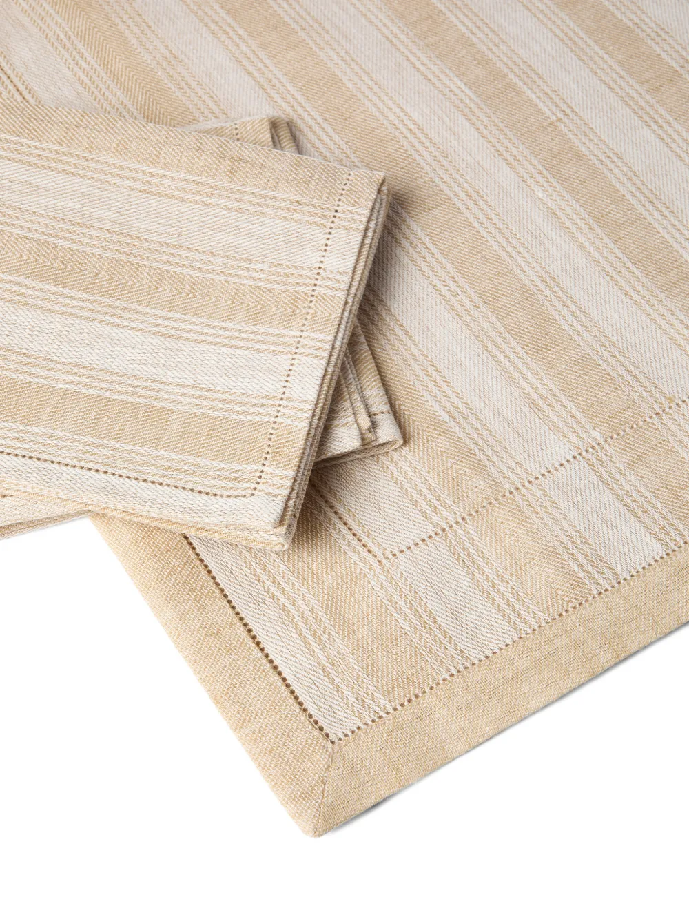  Brunello Cucinelli Striped Linen Runner Set - Neutrals 