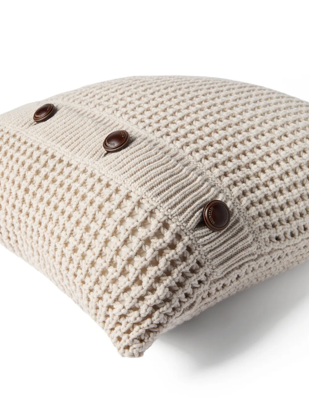 Buttoned Knit Cushion Pillow