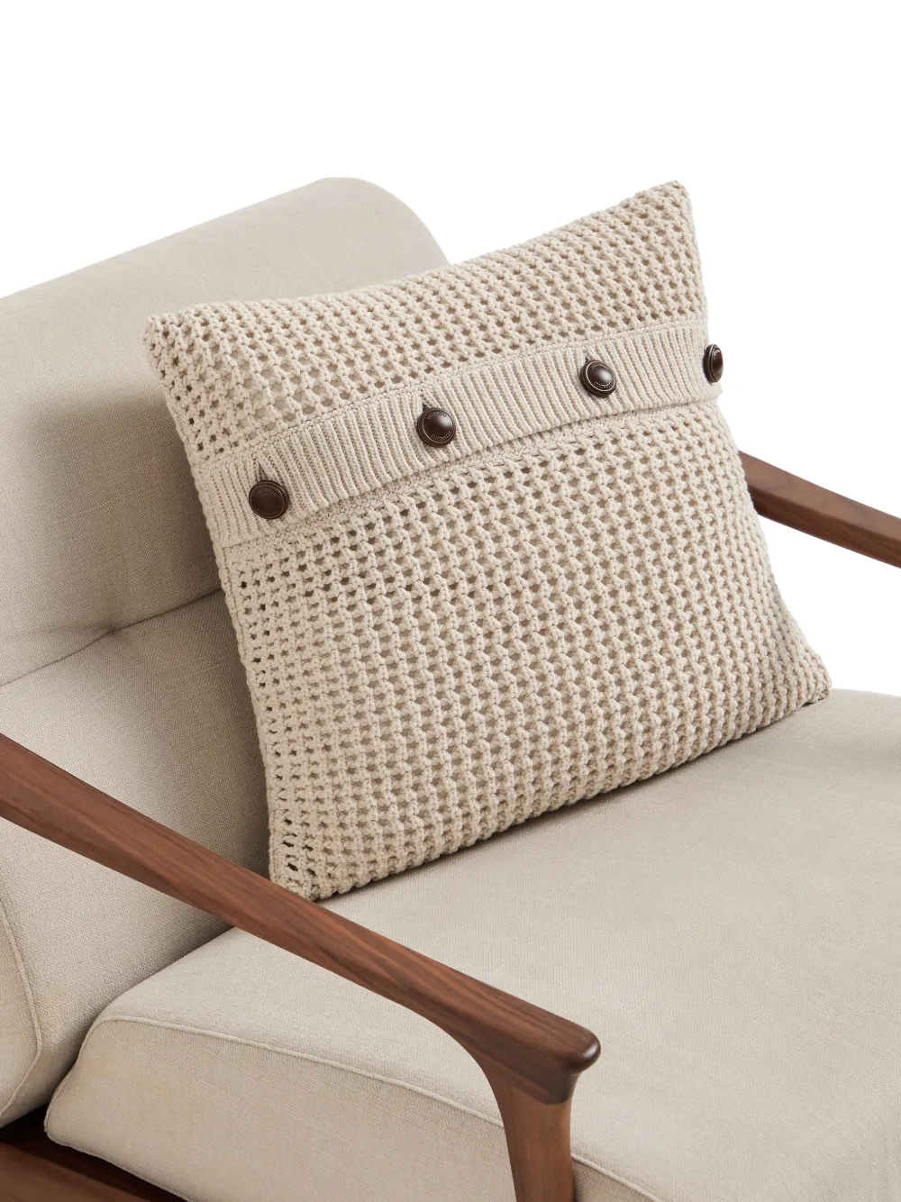 Buttoned Knit Cushion Pillow