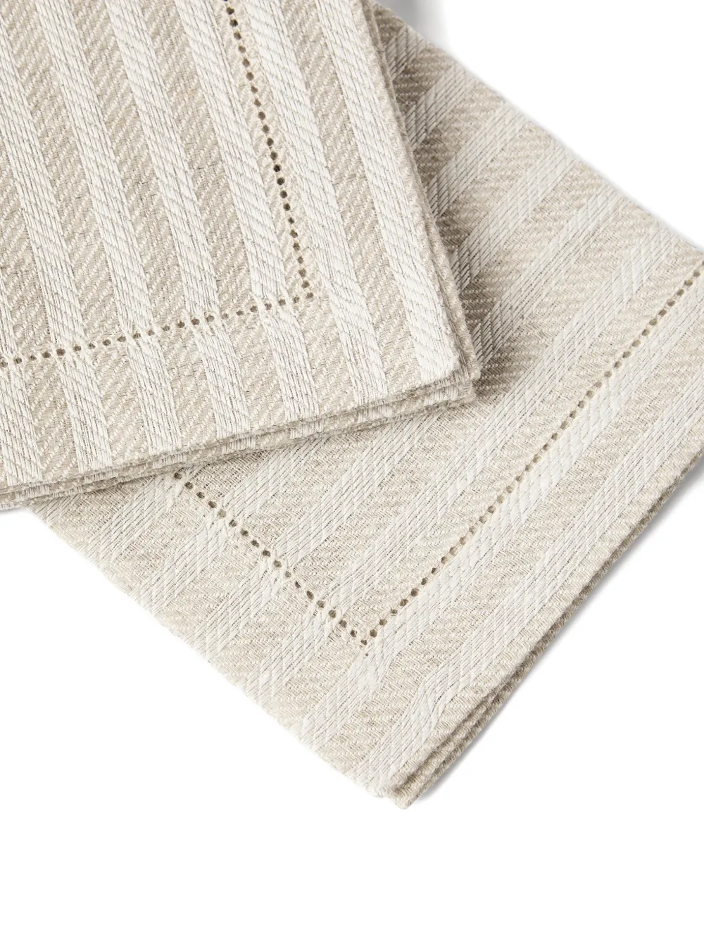  Brunello Cucinelli Chalk Striped Linen Napkins (set Of Four) - Neutrals 