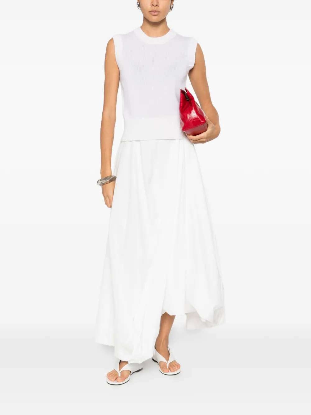 Allude Mouwloze top Wit