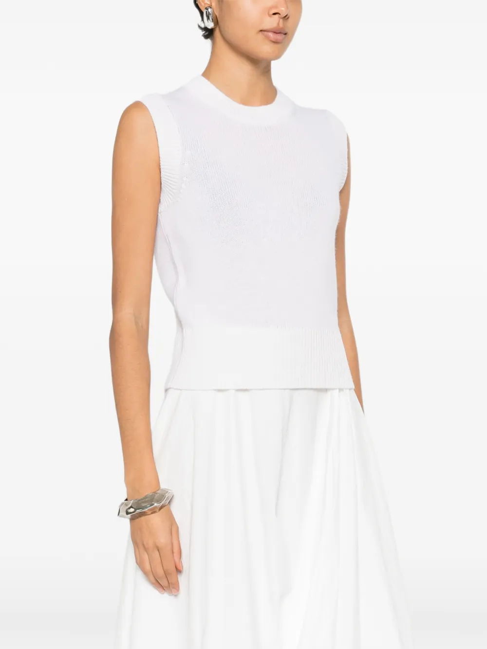 Allude Mouwloze top Wit