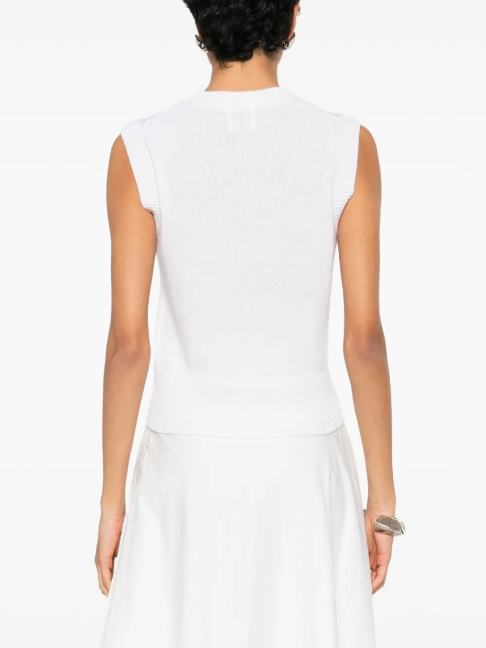 Allude Mouwloze top Wit
