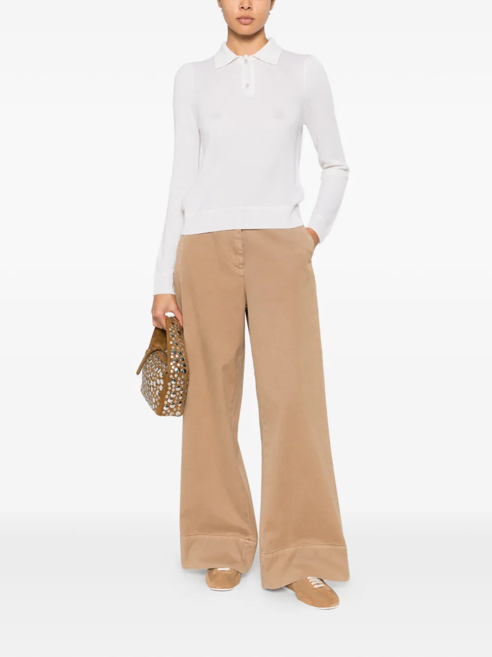  Allude Button-fastening Polo Shirt - White 