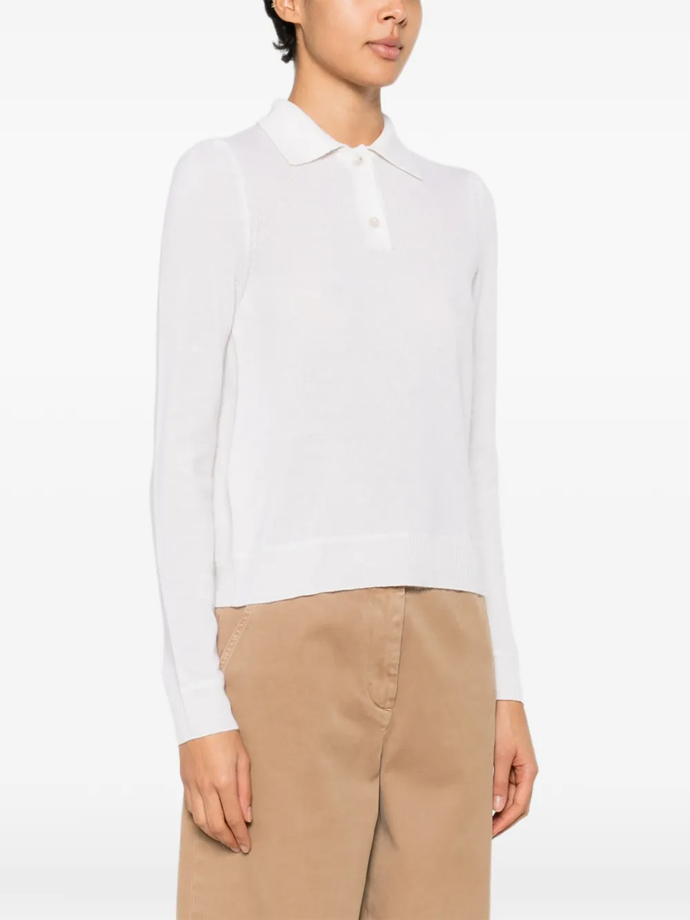  Allude Button-fastening Polo Shirt - White 