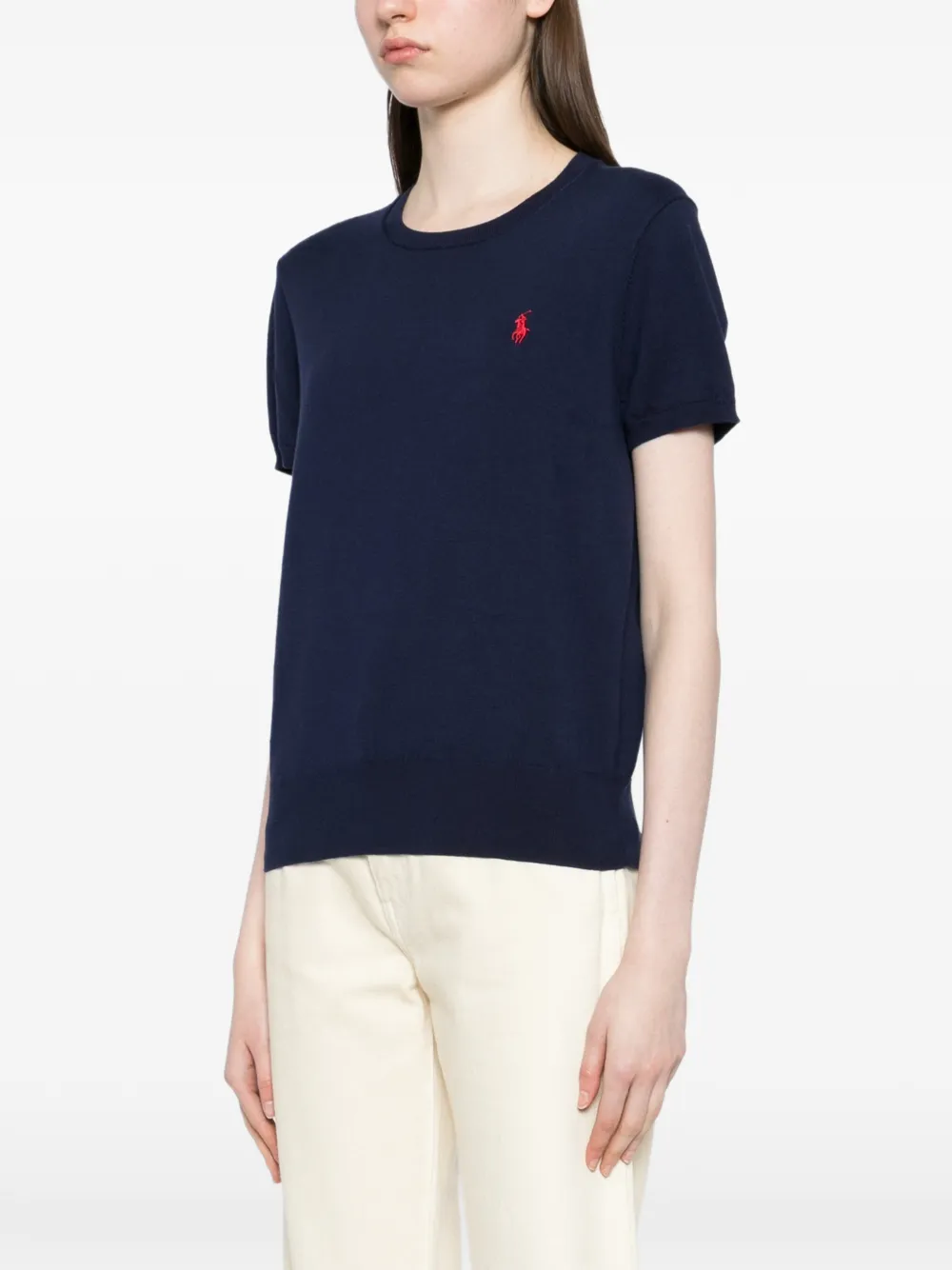 Polo Ralph Lauren Gebreide top met geborduurd logo Blauw