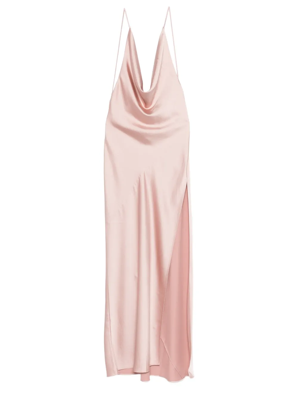 THE ANDAMANE Vera cowl-neck side-slit maxi dress - Rosa