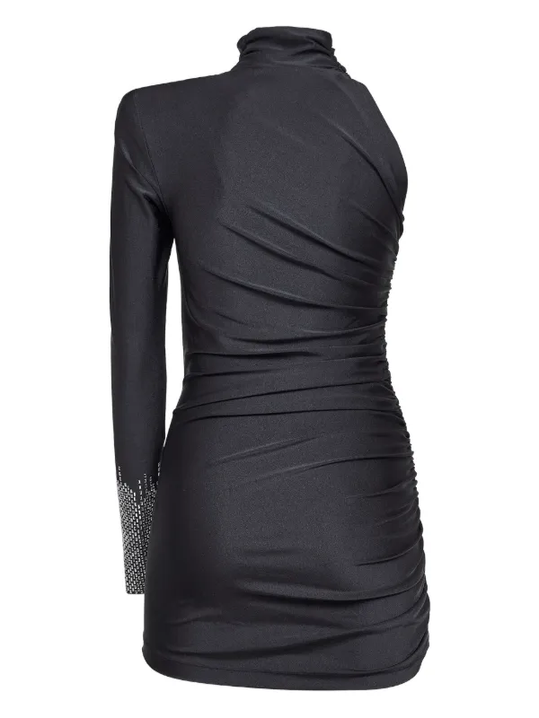 Alina Rhinestone Gathered one-shoulder Dress | Black | FARFETCH Alina Rhinestone Gathered one-shoulder Dress | Black | FARFETCH