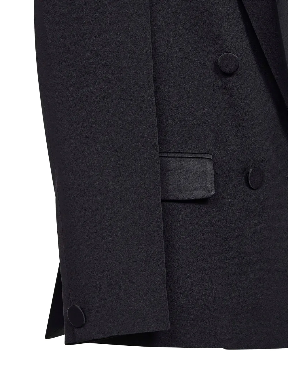 Double-Breasted Satin Collar Jacket
