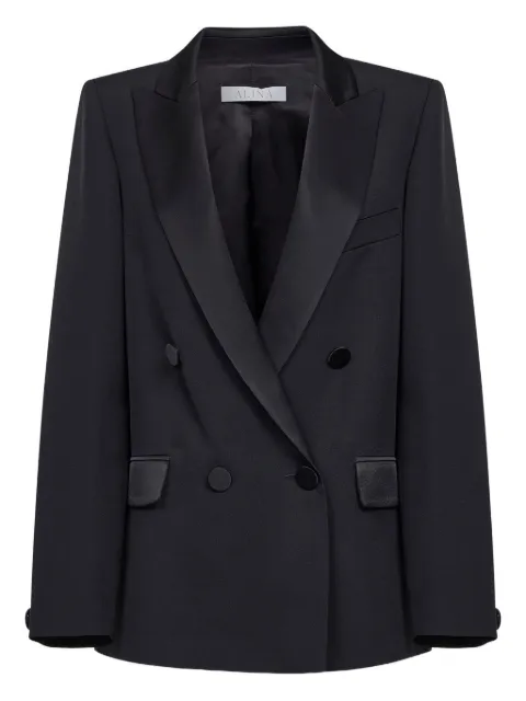 Alina double-breasted satin collar jacket