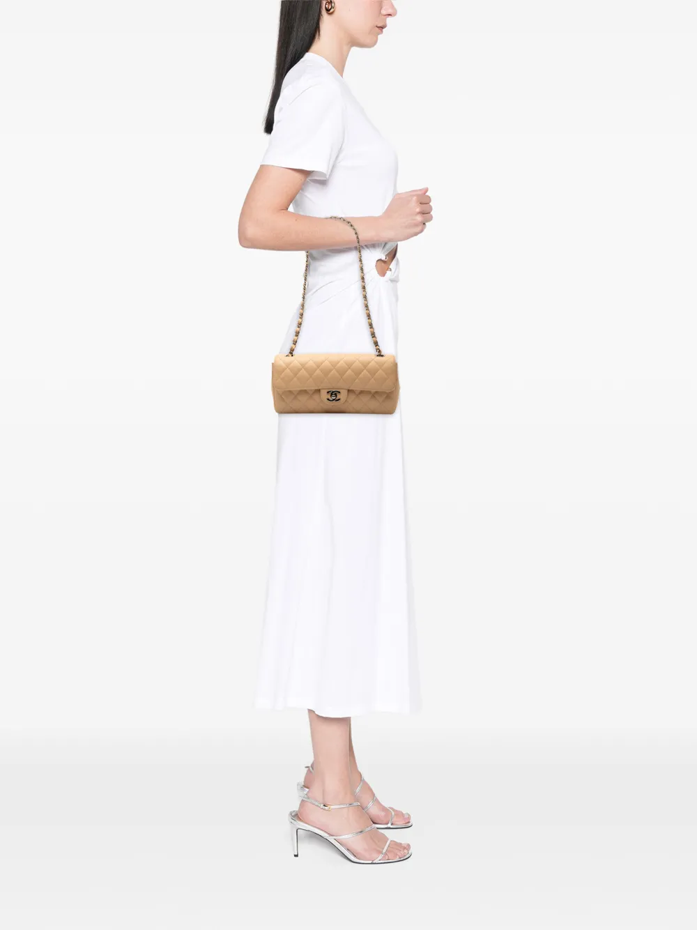 CHANEL Pre-Owned 2008-2009 Classic Caviar East West Single Flap shoulder bag - Marrone