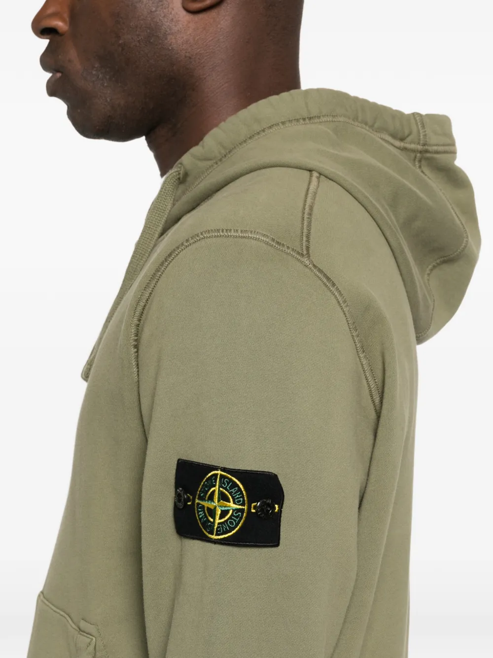 Stone Island Sweater met capuchon en zak Groen