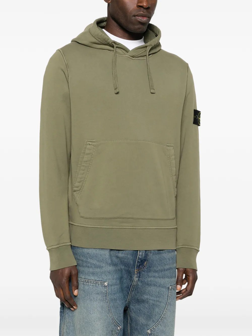 Stone Island Sweater met capuchon en zak Groen