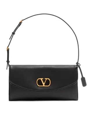 Valentino 黒 レザー ショルダーバッグ Valentino Garavani レザー ショルダーバッグ | ブラック | FARFETCH JP