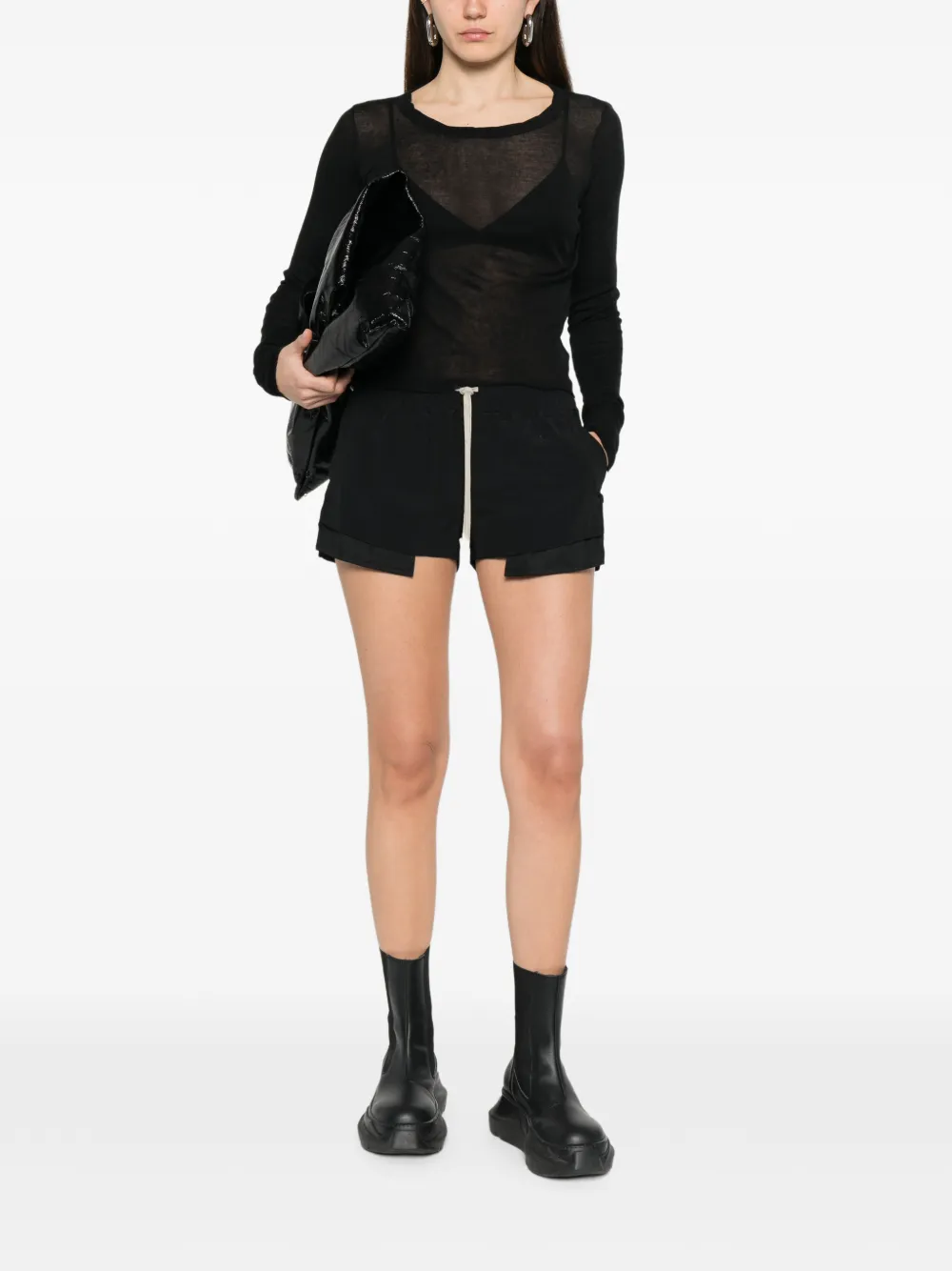  Rick Owens Crew Neck Top - Black 