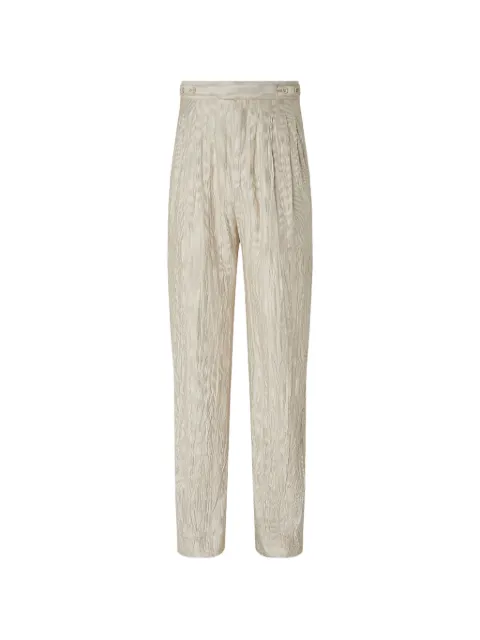 Zegna pleated striped silk trousers