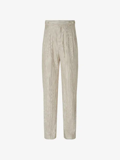 Zegna pleated striped silk trousers