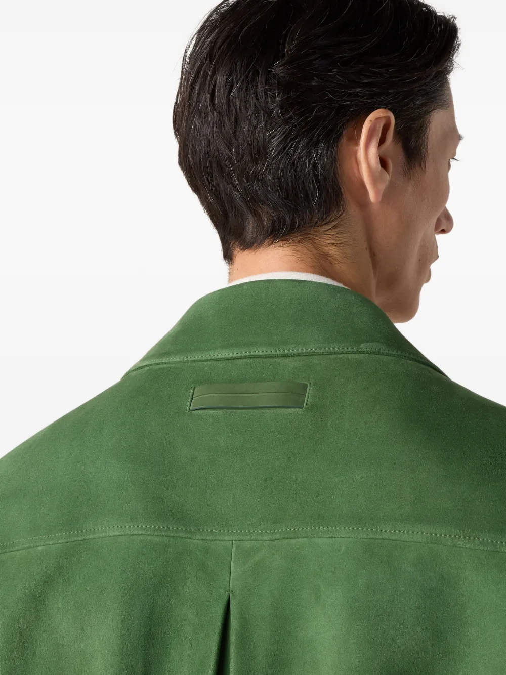 Zegna Suède jack met klepzak Groen