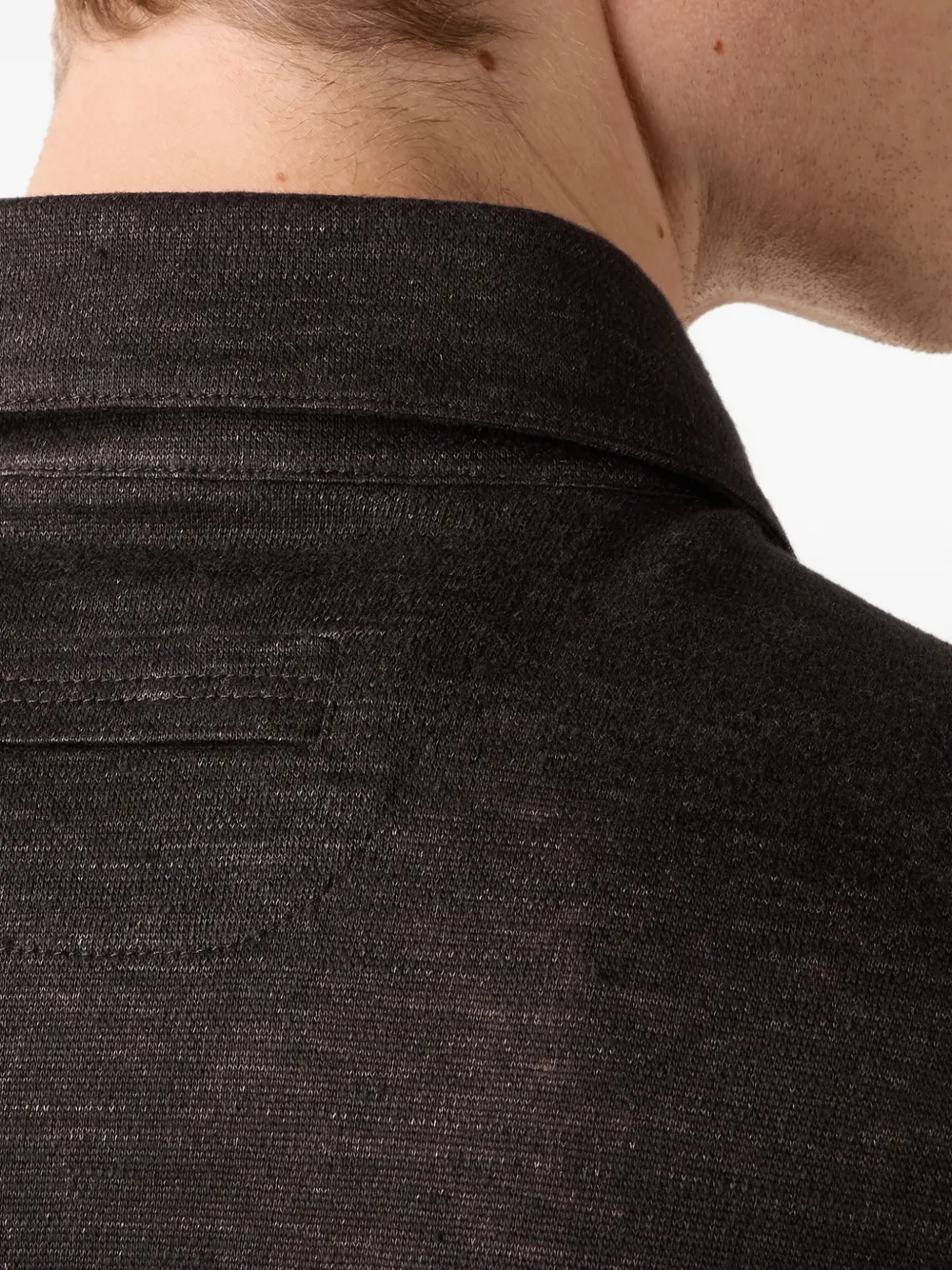Zegna Oasi Lino poloshirt met donkerbruin effect Grijs