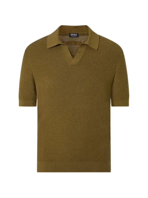 Zegna V-neck polo shirt