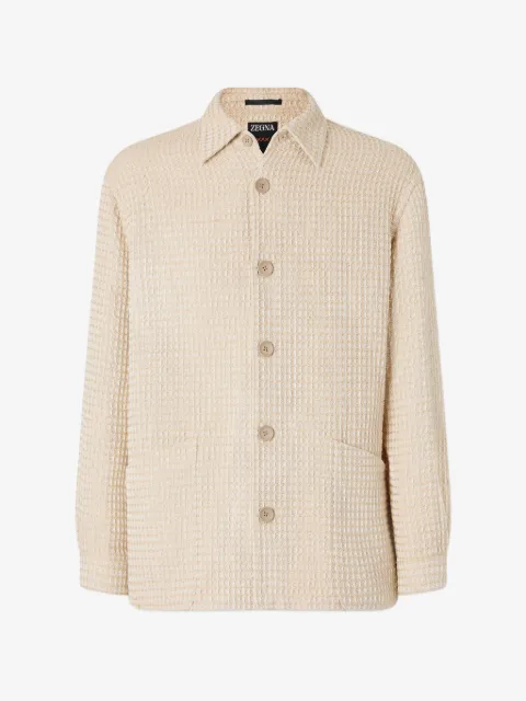 Zegna рубашка с длинными рукавами и узором