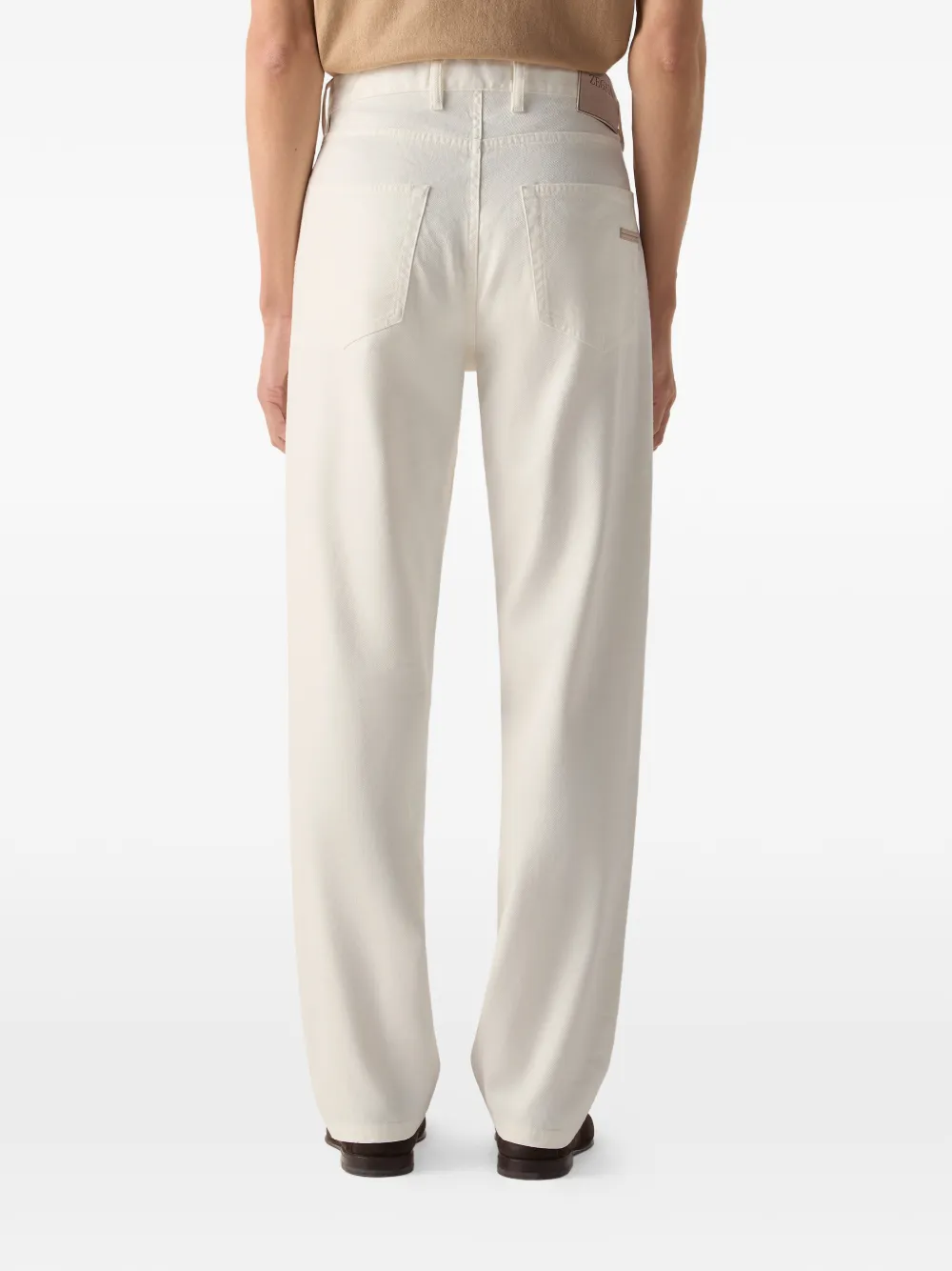 Zegna Roccia stretch katoenen en linnen broek Beige