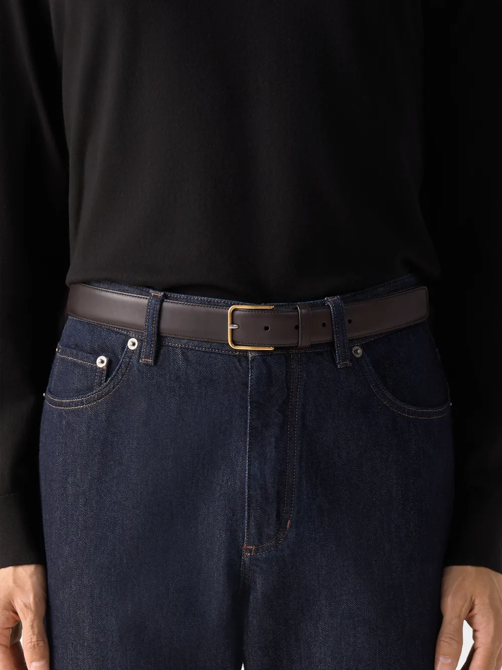 Zegna Riem van bewerkt leer Bruin