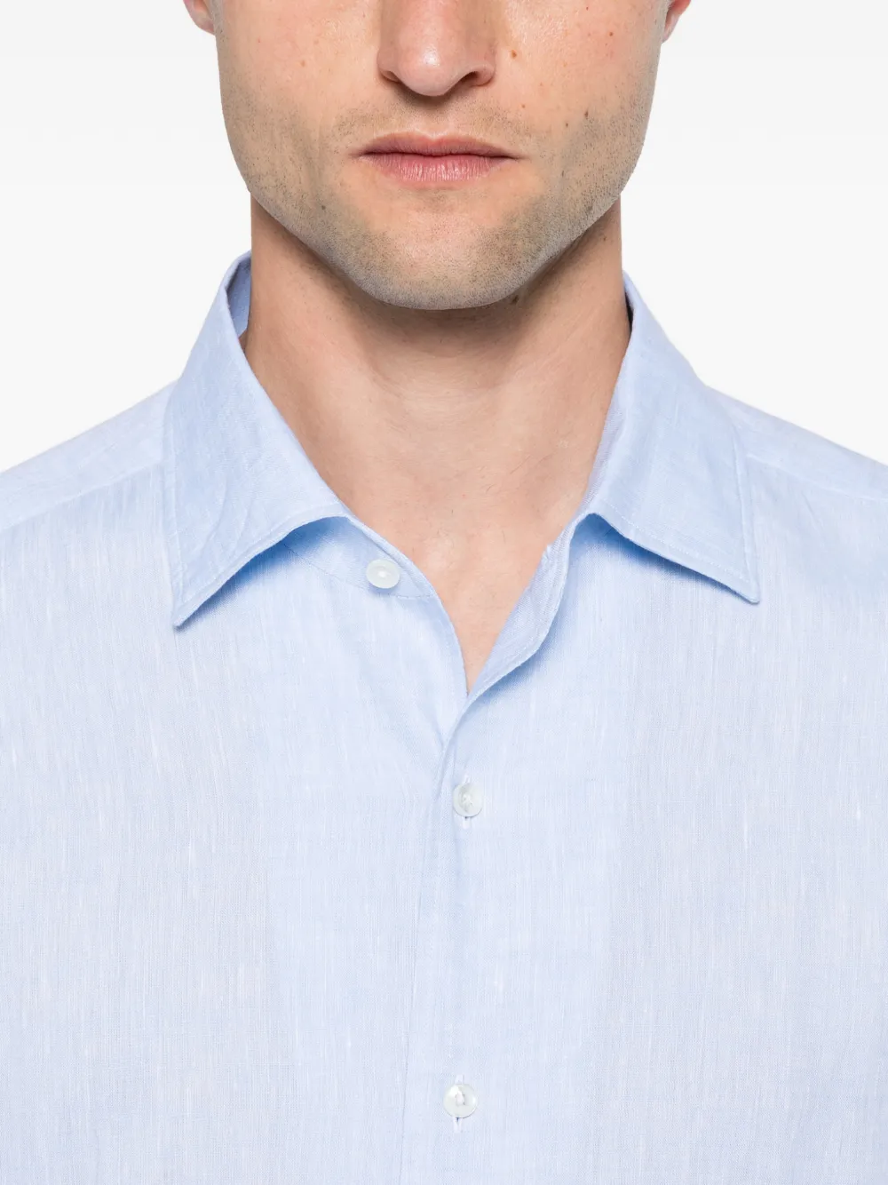 Zegna Linnen overhemd Blauw