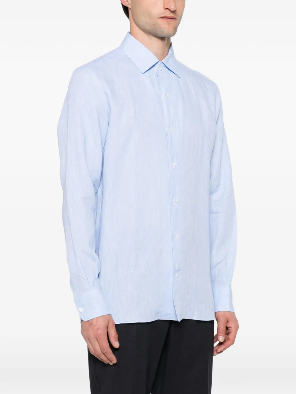 Zegna Linnen overhemd Blauw