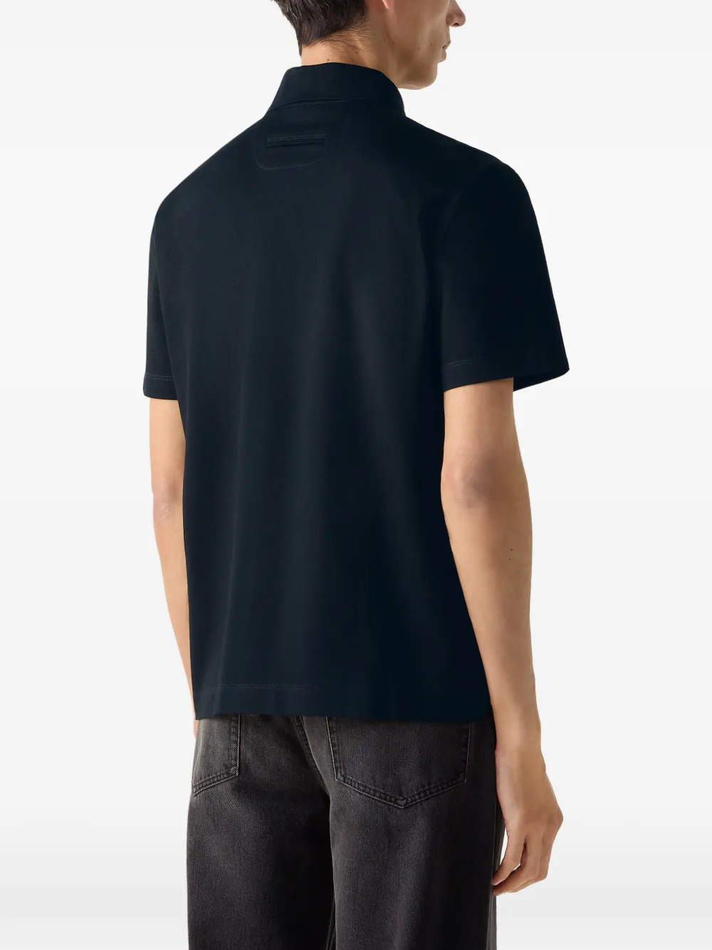 Zegna Katoenen poloshirt met knoop Blauw