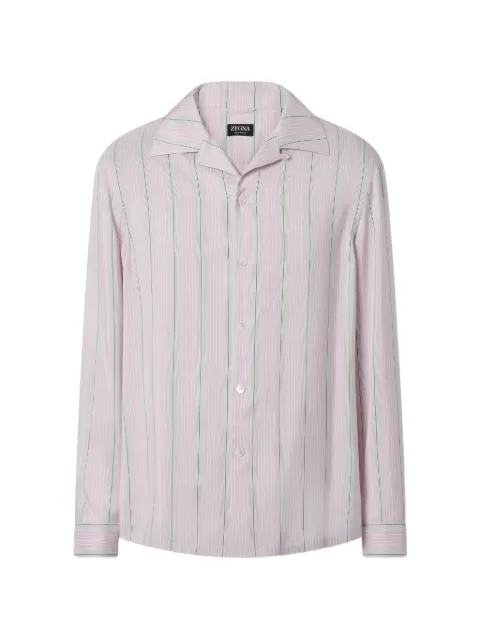 Zegna vertical-stripe silk shirt
