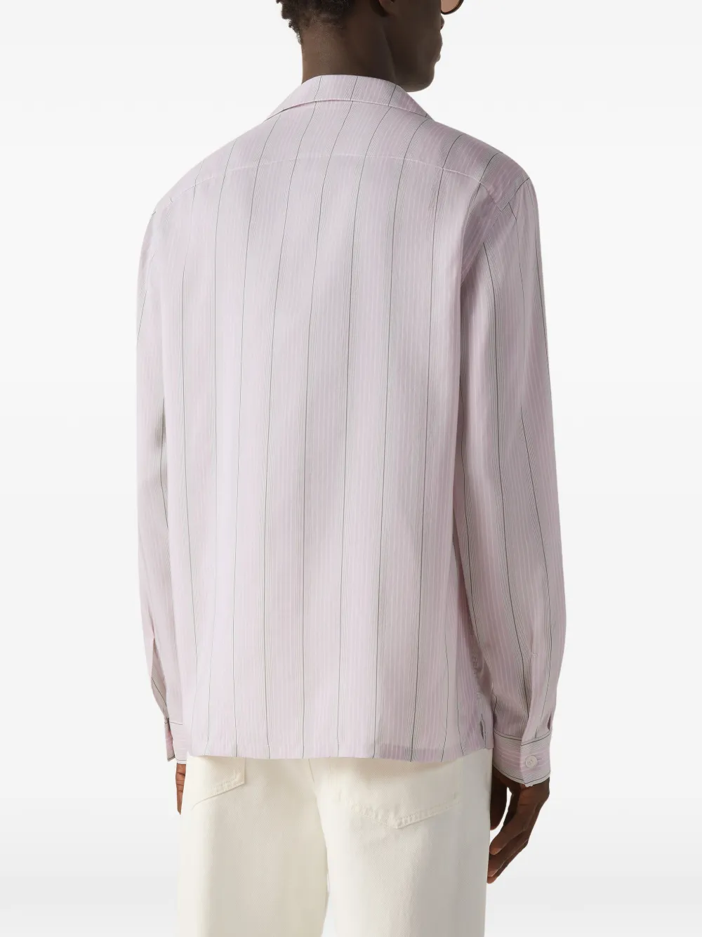 Zegna Gestreept overhemd Roze