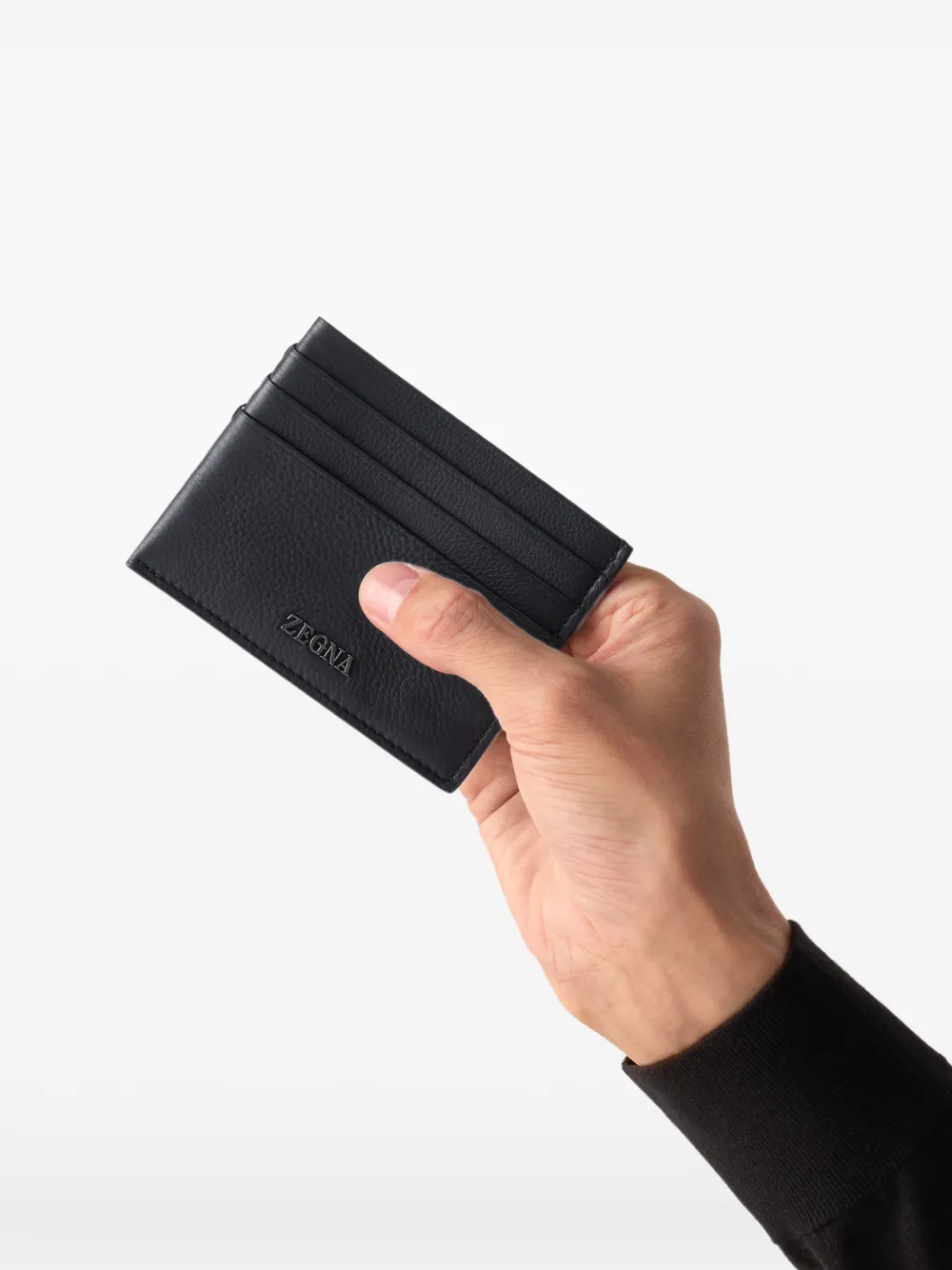 Zegna Leren pasjeshouder Zwart