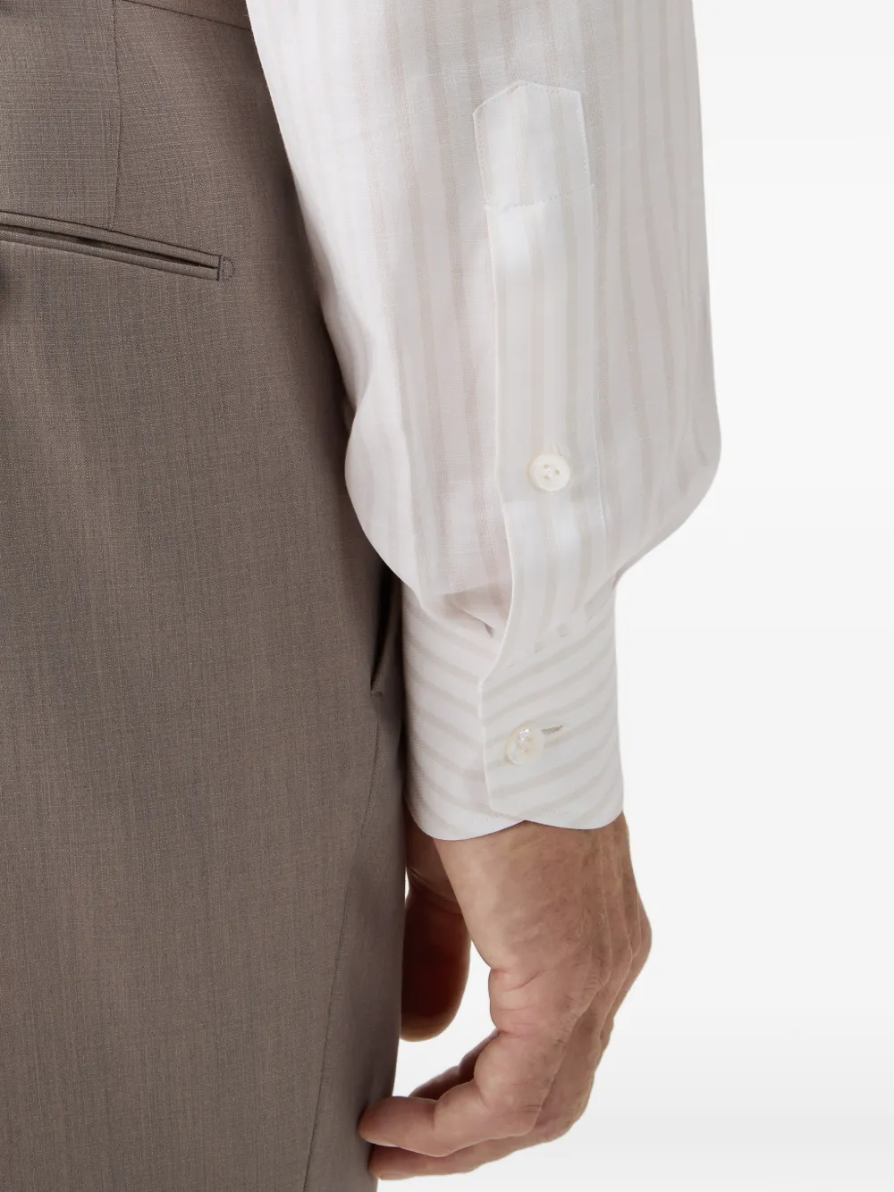 Zegna Gestreept overhemd Wit
