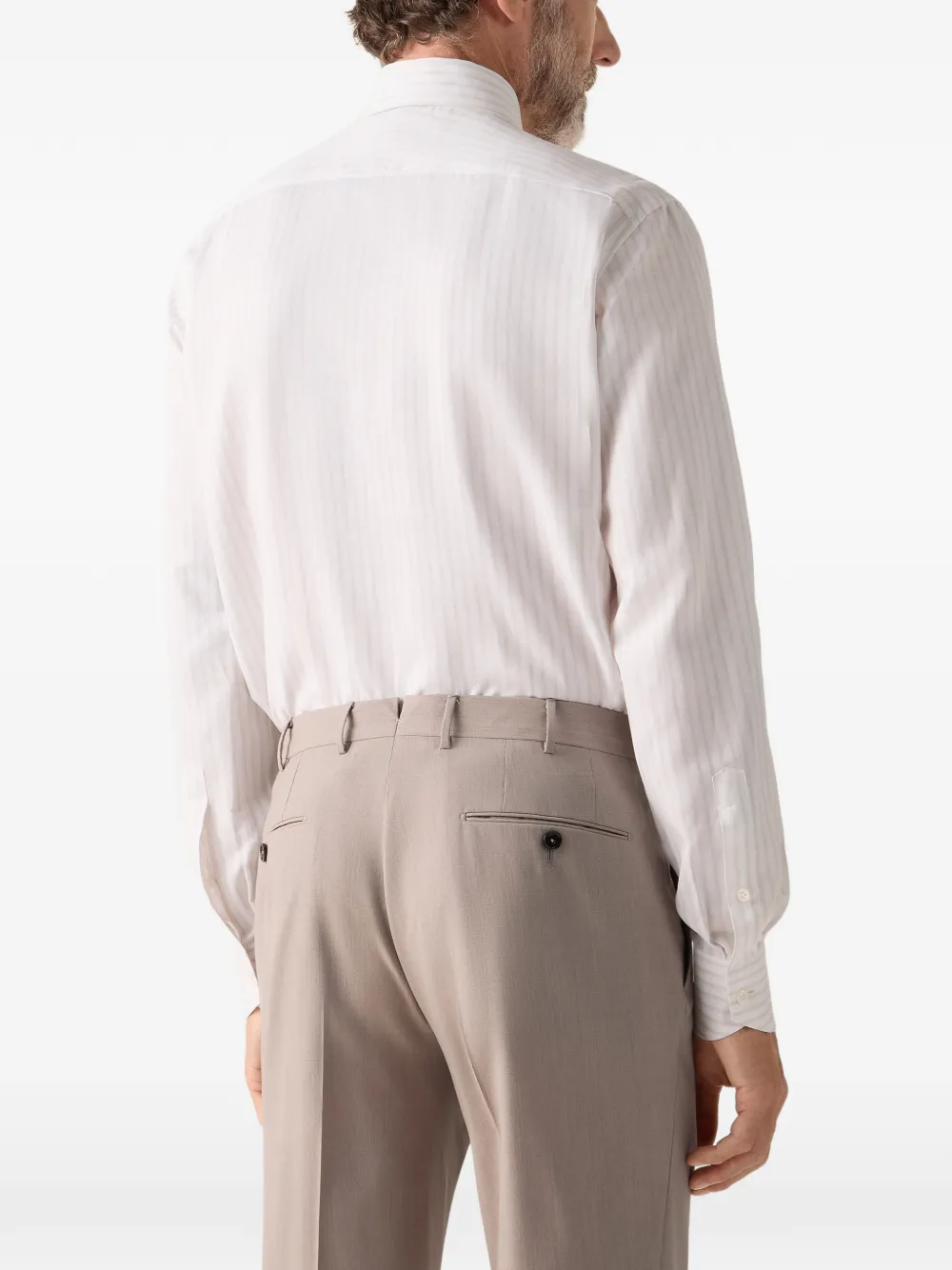 Zegna Gestreept overhemd Wit