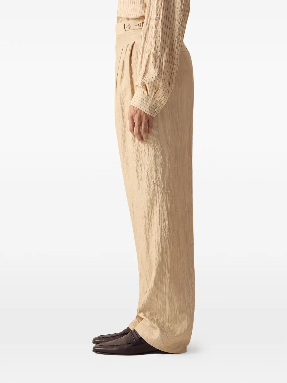 Zegna Zijden plooibroek Beige