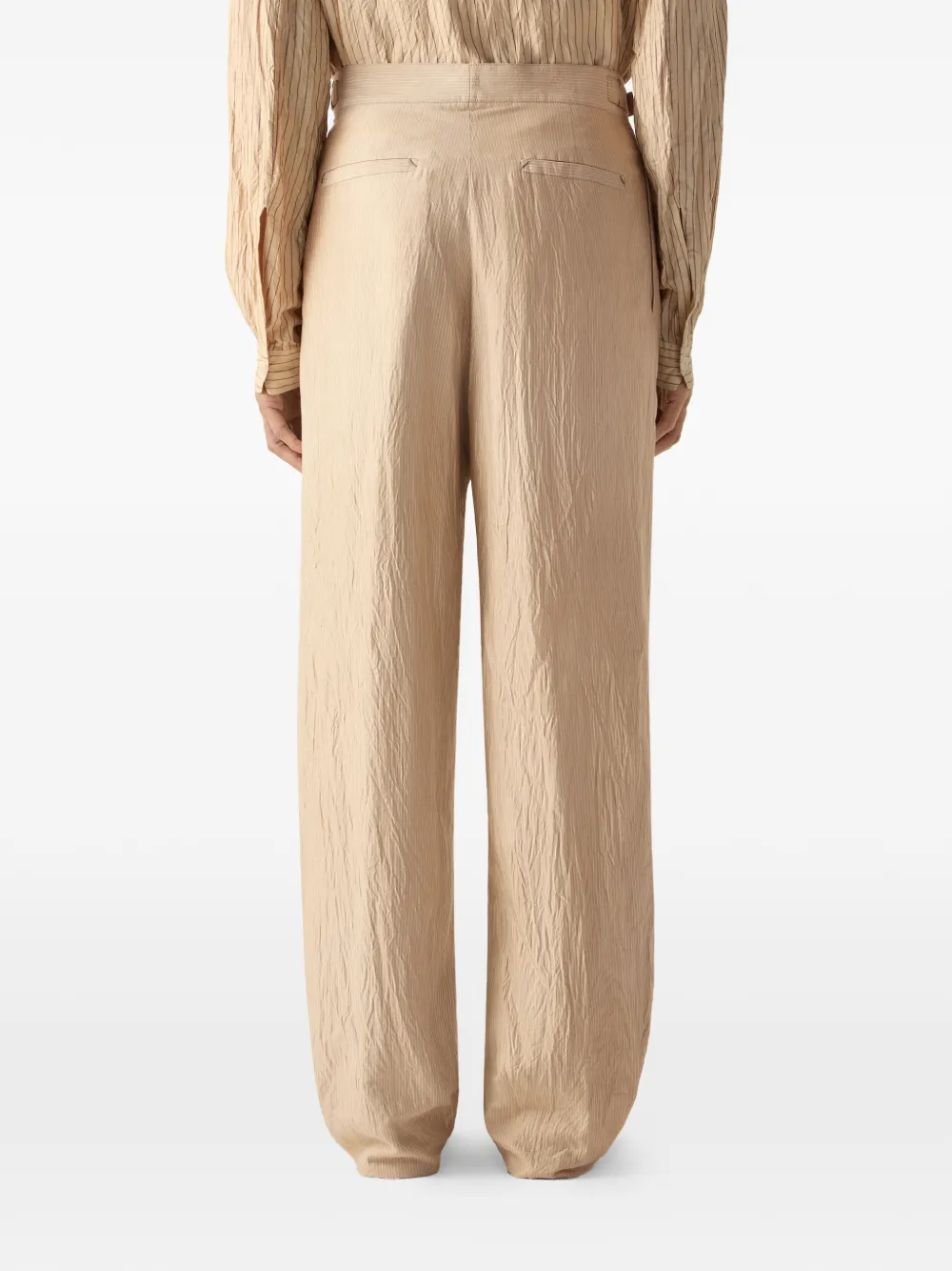 Zegna Zijden plooibroek Beige